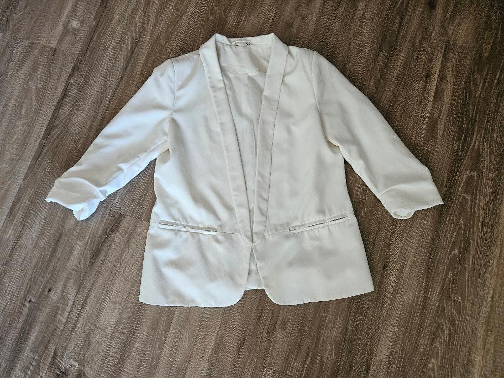 Jasje blazer driekwart mouw creme wit maat XL 46 bijna nieuw, Kleding | Dames, Wit, Maat 46/48 (XL) of groter, Ophalen of Verzenden