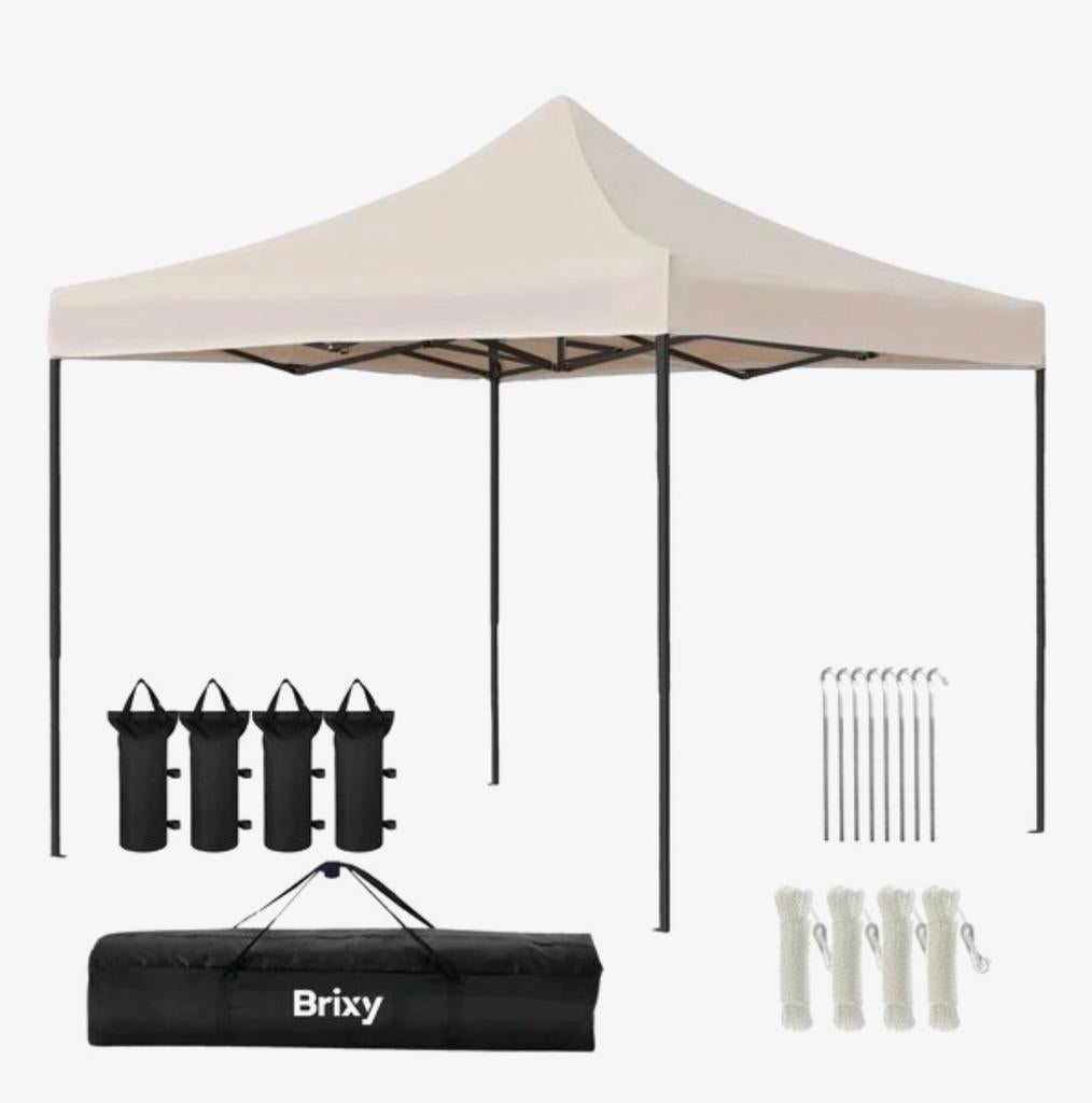 Brixty Partytent 3x3m, Easy up, waterdicht, Tuin en Terras, Ophalen, Opvouwbaar, Partytent, Zo goed als nieuw