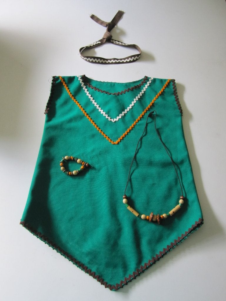 Indianenjurk incl. hoofdband-armband en ketting ., Ophalen of Verzenden, Nieuw, 110 t/m 116, Meisje