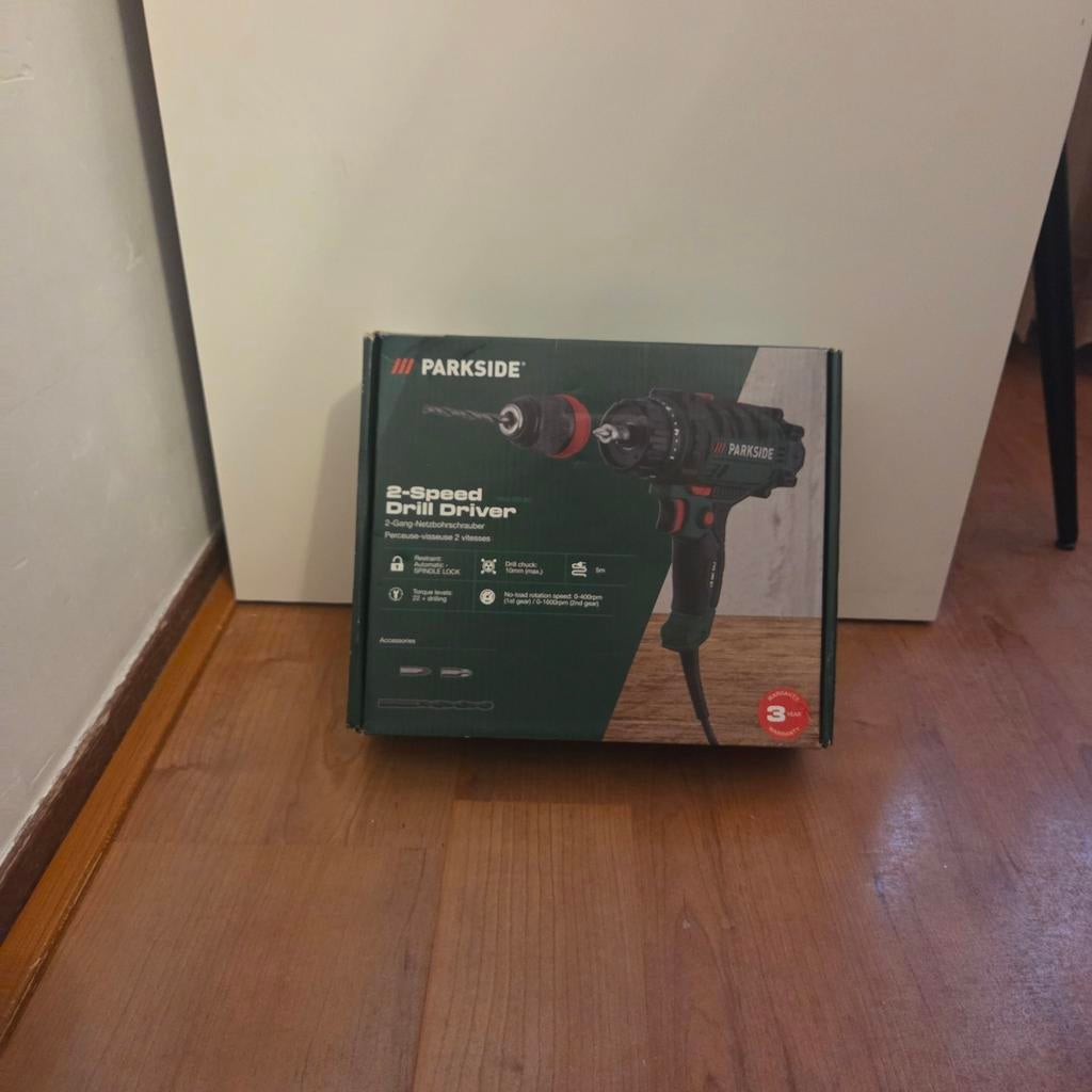 Parkside 2-Speed Drill Driver - Nieuw in doos, Doe-het-zelf en Verbouw, Gereedschap | Boormachines, Ophalen, Variabele snelheid