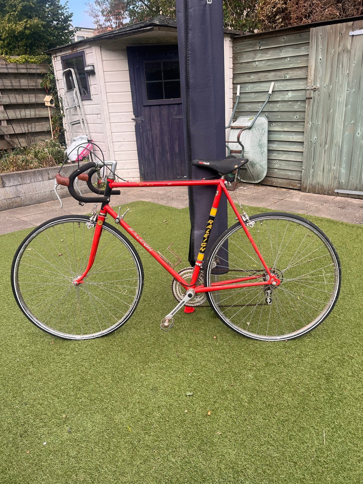 Vintage Raleigh racefiets - Klassieke rode racefiets, Overige merken, 28 inch, Gebruikt, Ophalen of Verzenden