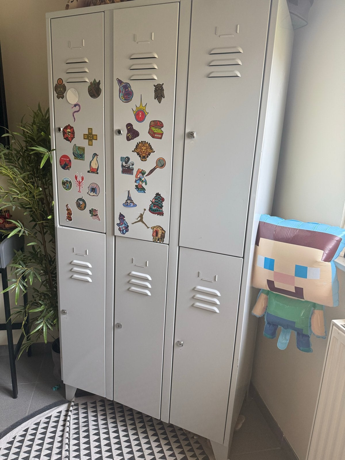 Grijze Lockerkast Kinderkledingkast 185x90 cm, Ophalen, Gebruikt