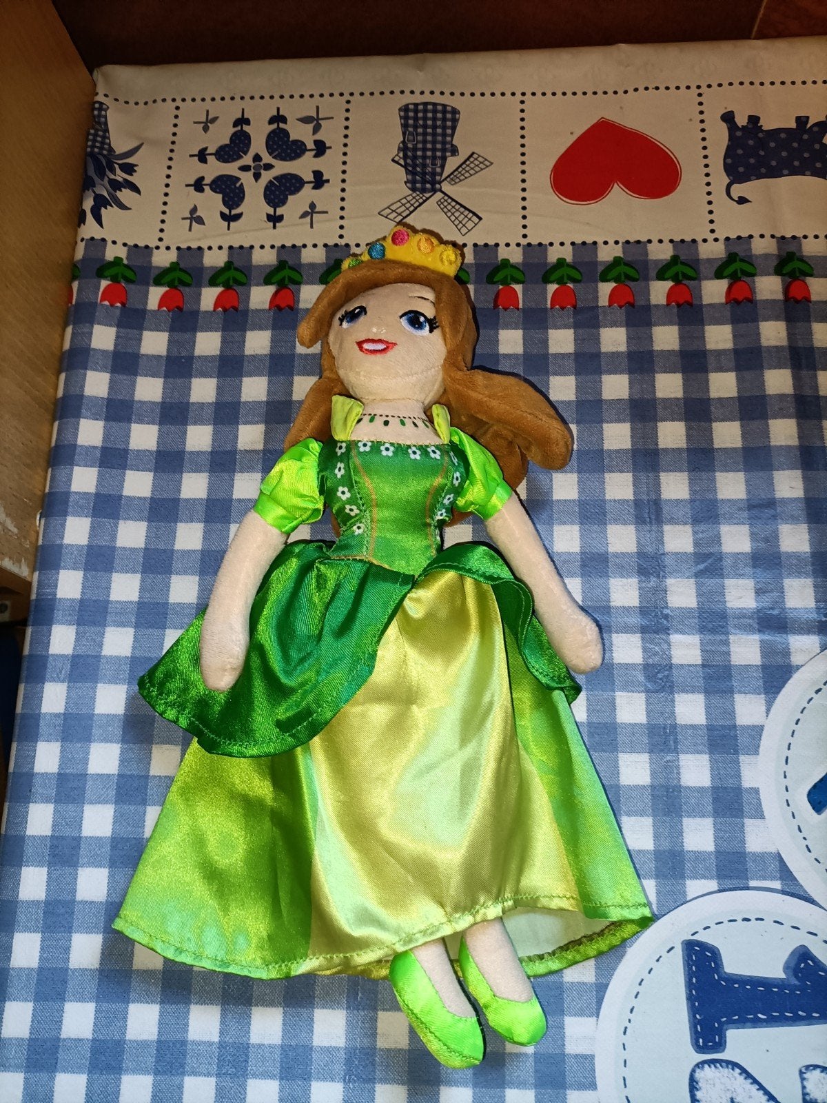 Prinsessia prinses Linde knuffel groene jurk 30 cm, Ophalen of Verzenden, Zo goed als nieuw, Overige typen