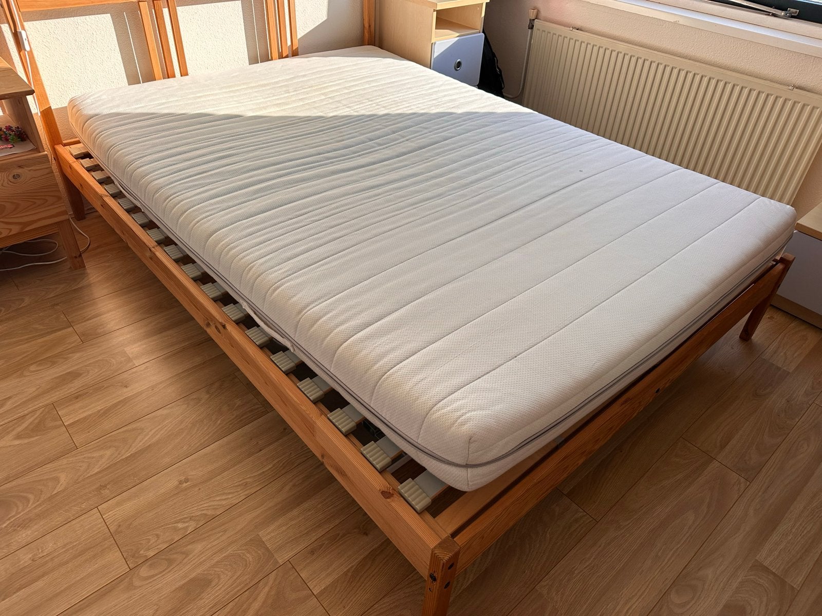 IKEA Tweepersoonsbed met matras 140x200 cm, Ophalen, Gebruikt, Tweepersoons, 140 cm