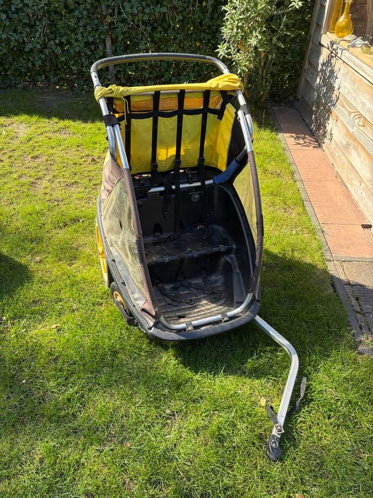 Stevige Fietskar voor Kinderen - Geel/Zwart, Ophalen of Verzenden, Gebruikt, Kinderkar, 20 tot 40 kg