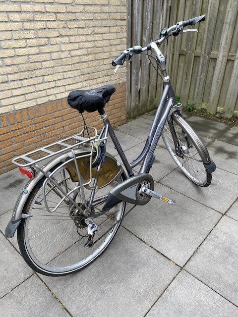 Damesfiets, Fietsen en Brommers, Fietsen | Dames | Damesfietsen, Gebruikt, Versnellingen, 56 cm of meer, Trommelrem
