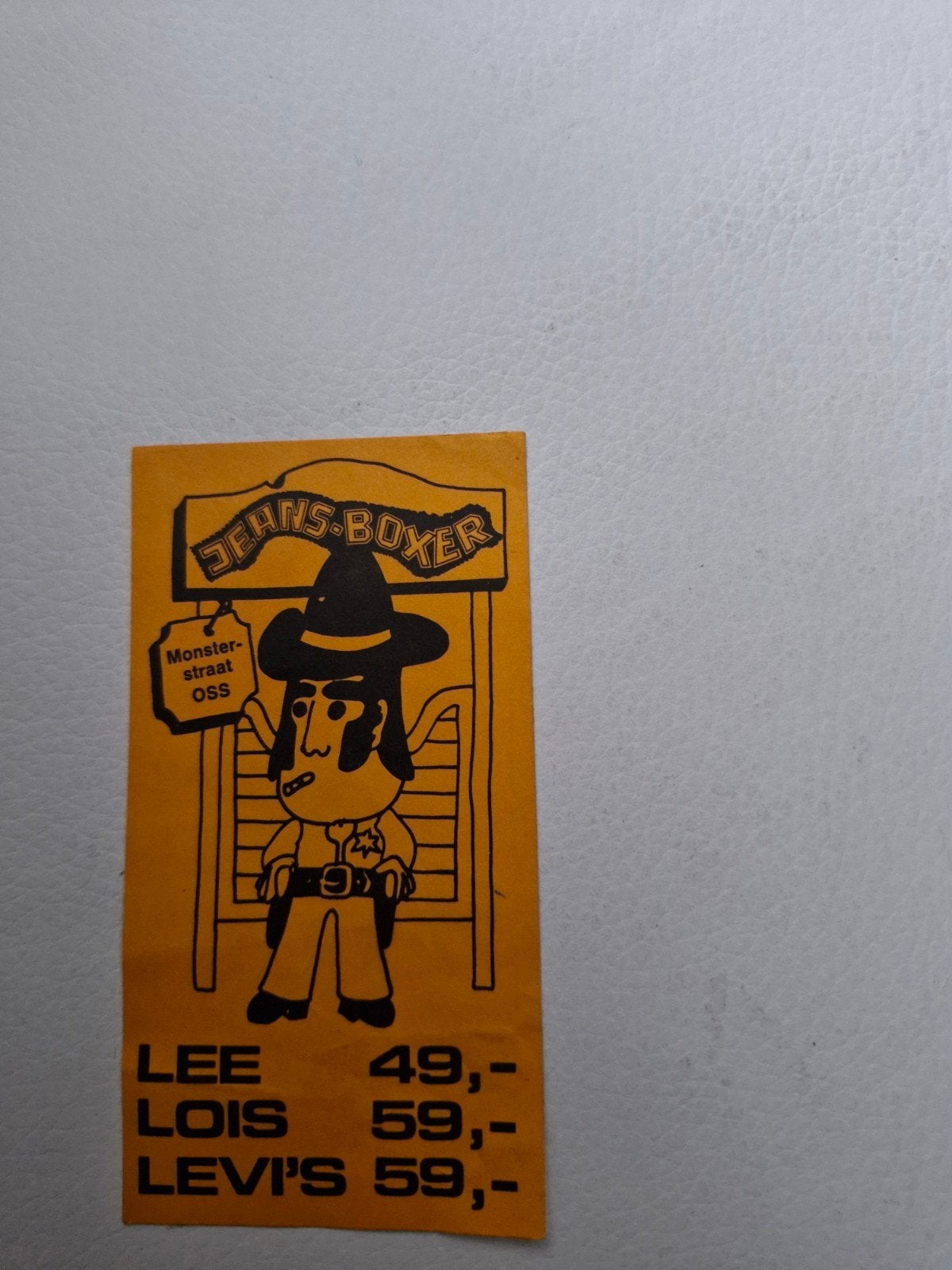 12132 Vintage Jeans-Boxer Sticker - Lee, Lois, Levi's, Verzamelen, Ophalen of Verzenden, Zo goed als nieuw, Merk
