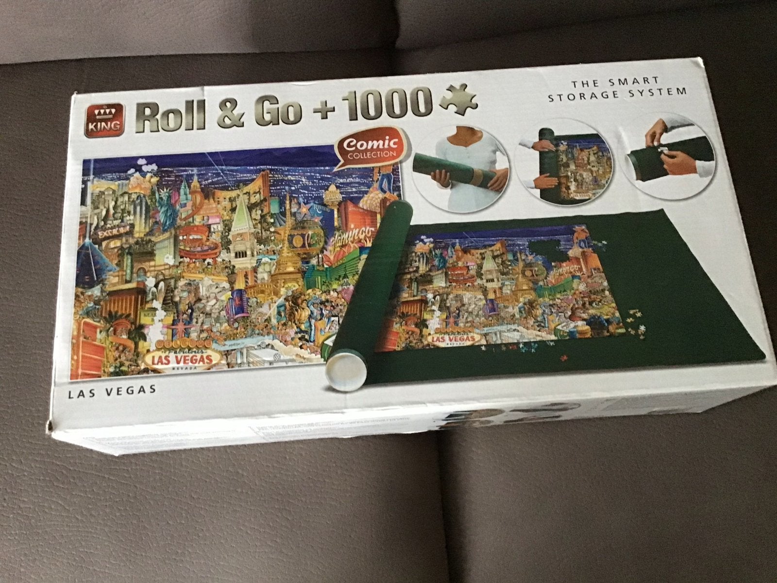 King Roll & Go + 1000 stukjes Las Vegas puzzel, Ophalen of Verzenden, 500 t/m 1500 stukjes, Gebruikt, Legpuzzel