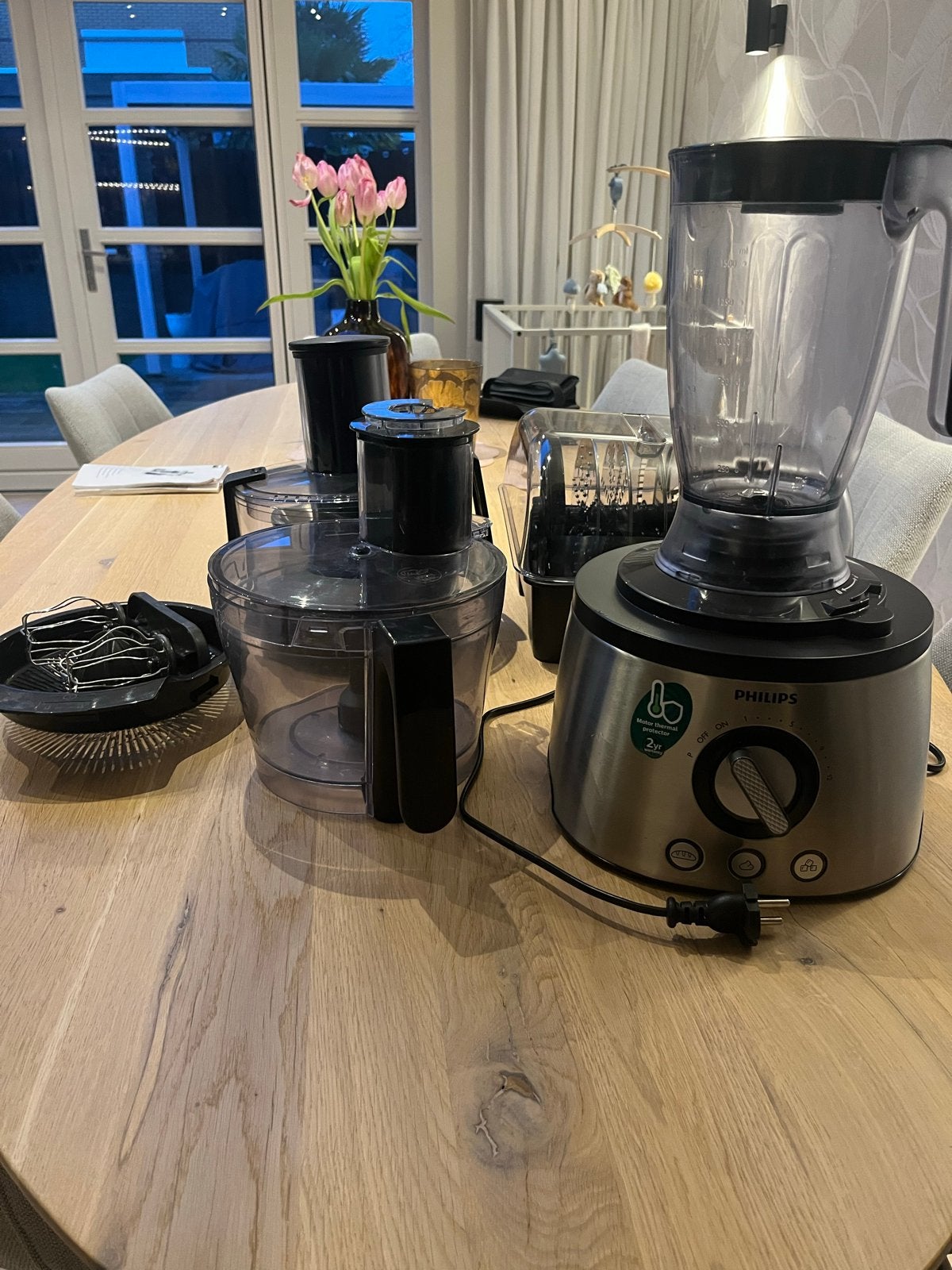 Philips Foodprocessor HR7778/00 - Compleet met accessoires, Witgoed en Apparatuur, Keukenmixers, Zo goed als nieuw, 2 tot 3 liter