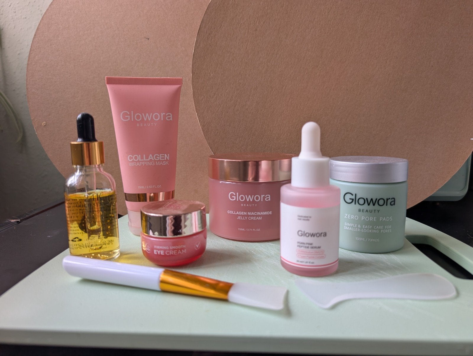 Glowora Huidverzorgingsset: Collageen, Niacinamide & Meer, Ophalen of Verzenden, Zo goed als nieuw, Gehele gezicht