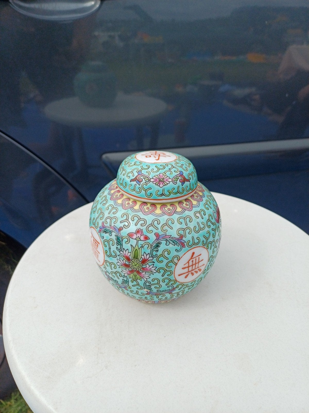 Antieke Chinese Gemberpot met Deksel - Polychroom Porselein, Ophalen of Verzenden