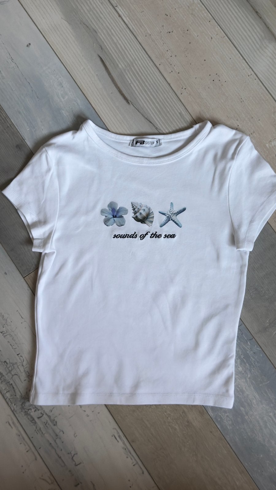 T shirt Fishbone maat S, Wit, Ophalen of Verzenden, Zo goed als nieuw, Korte mouw