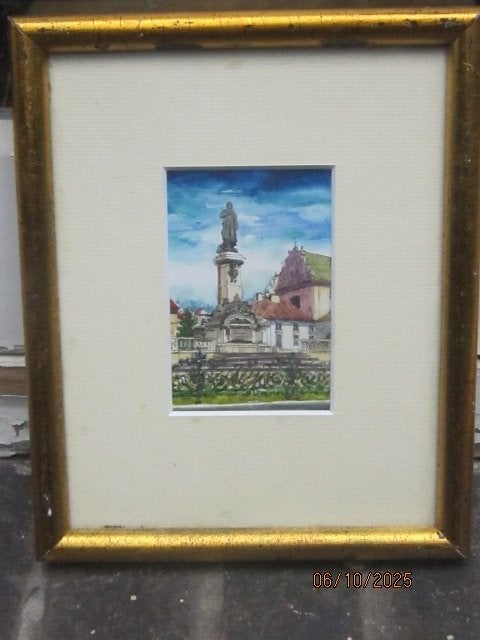 Warschau, 3 Mooie aquarellen van plaatsen aldaar, Antiek en Kunst, Ophalen, Schilderij
