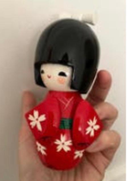 Houten Japanse Kokeshi kimono doll esdoorn wood handgemaakt, Ophalen of Verzenden, Nieuw