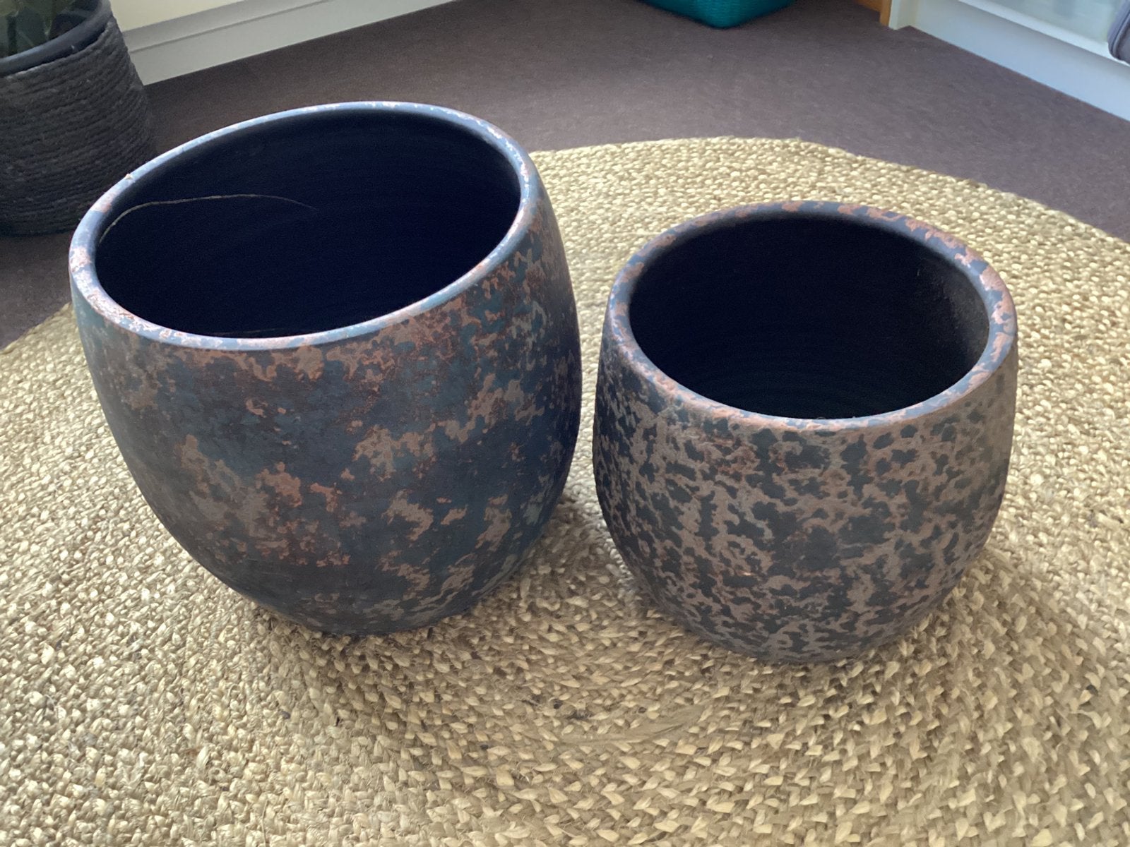MICA bloempotten binnen, Ophalen, Zo goed als nieuw, Zwart, Steen/keramiek