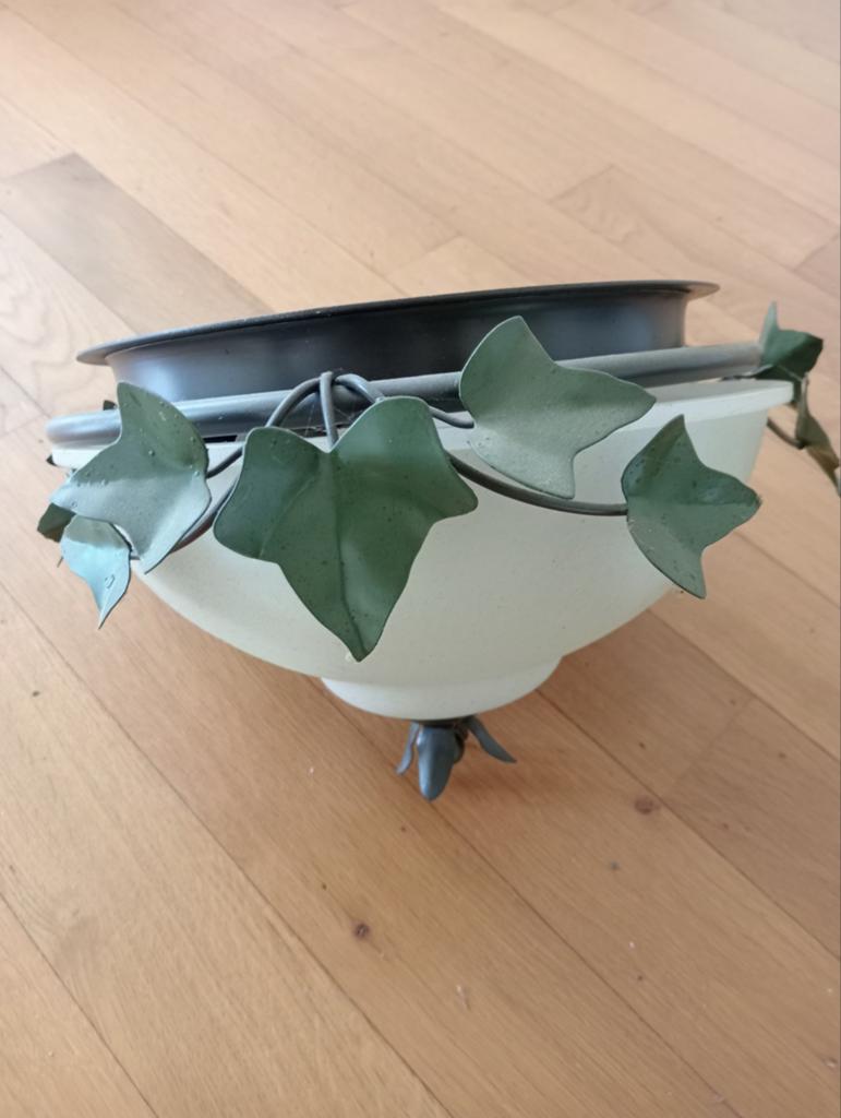 Art deco plafondlamp, Gebruikt, Art deco, Glas, Ophalen of Verzenden