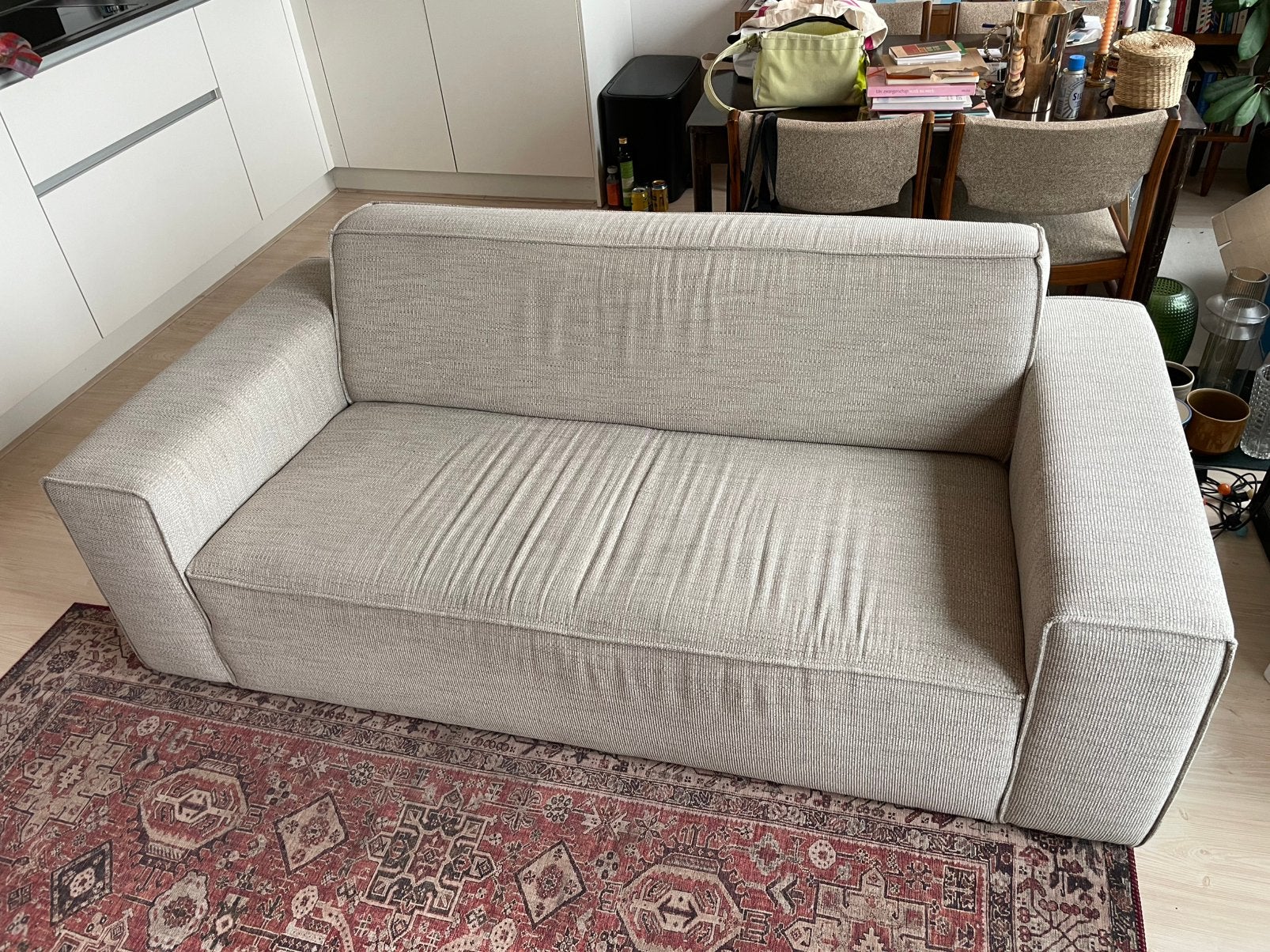 Zuiver bank model Bor 2,5-zits beige, Huis en Inrichting, Banken | Bankstellen, Ophalen, Gebruikt, 150 tot 200 cm, Tweepersoons