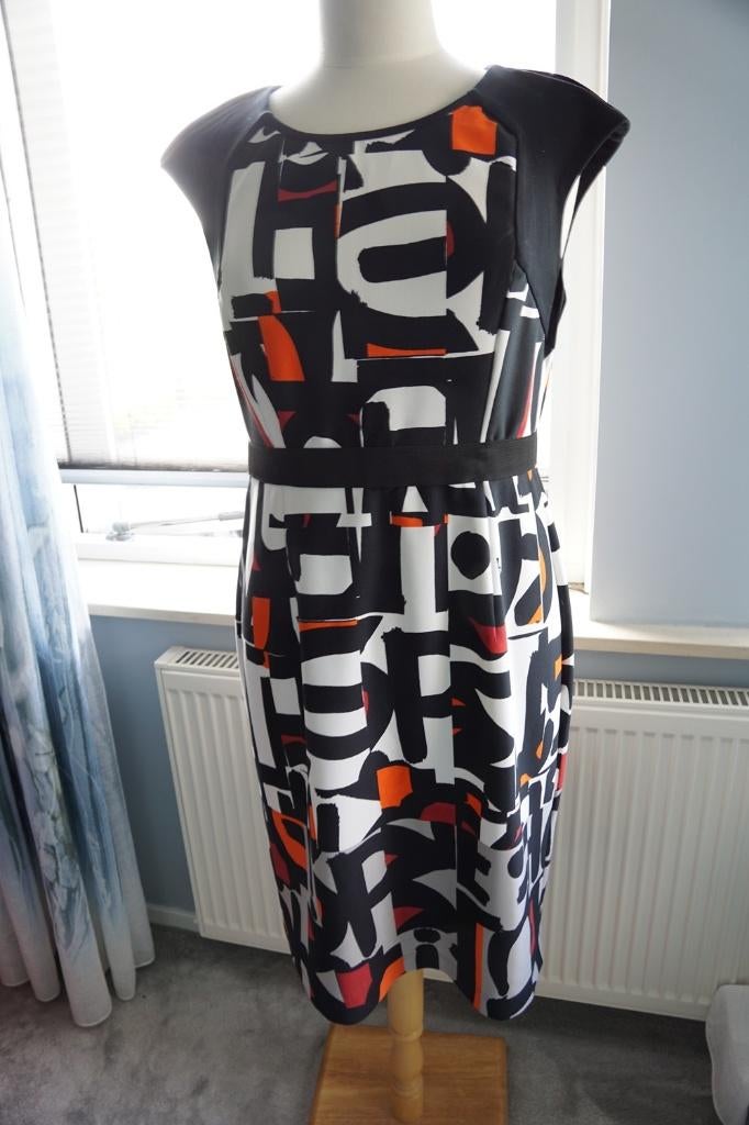 Gave Nieuwe zomerjurk Expresso XL 42 wit/zwart/oranje/Lgrijs, Overige kleuren, Expresso, Maat 42/44 (L), Nieuw