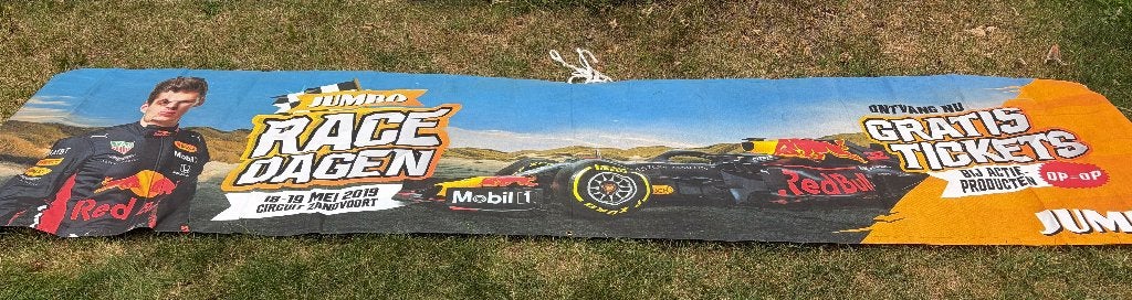 Max Verstappen spandoek - Uniek - 1 x 4 meter, Ophalen, Zo goed als nieuw, Formule 1