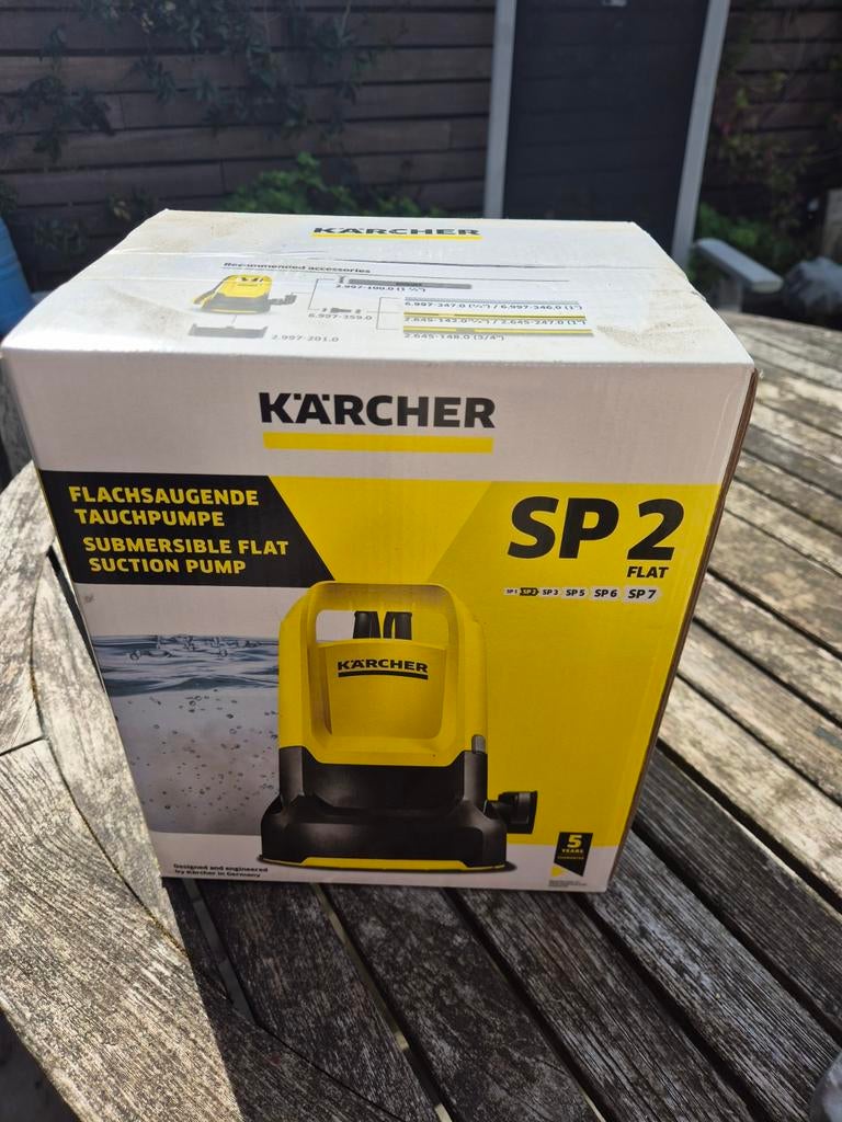Kärcher SP 2 Flat Dompelpomp - Nieuw in doos, Tuin en Terras, Waterpompen, Ophalen of Verzenden, Nieuw, Elektrisch, Dompelpomp