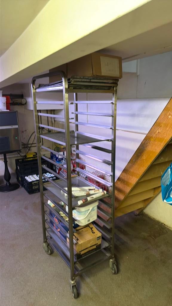 Rvs platenwagen met 20 rvs platen, Ophalen of Verzenden, 60 cm of meer, Minder dan 45 cm