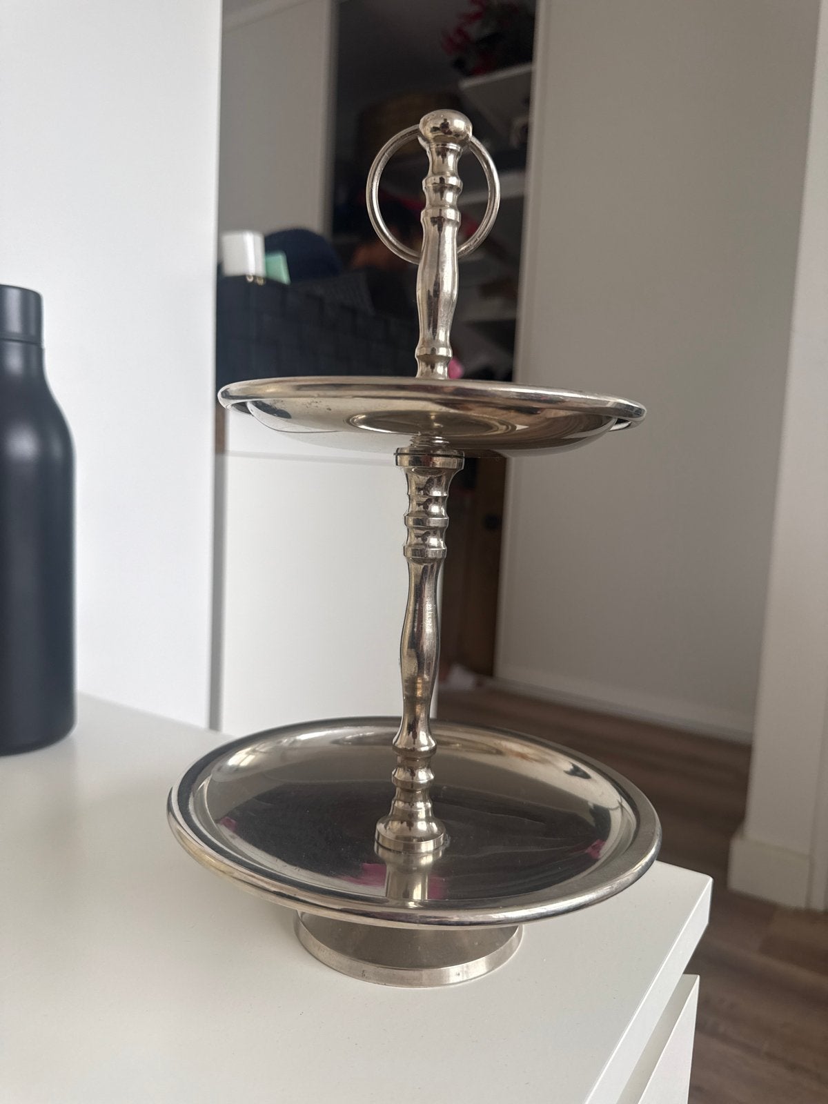 Zilveren etagère van goede kwaliteit, Huis en Inrichting, Woonaccessoires | Etagères, Ophalen, Gebruikt, Etagère, Metaal