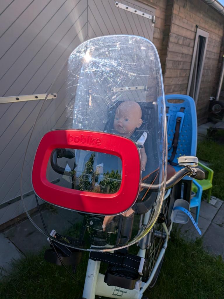 Bobike Exclusive Edition fietszitje met windscherm, Ophalen, Voetsteuntjes, Voorzitje, Zo goed als nieuw