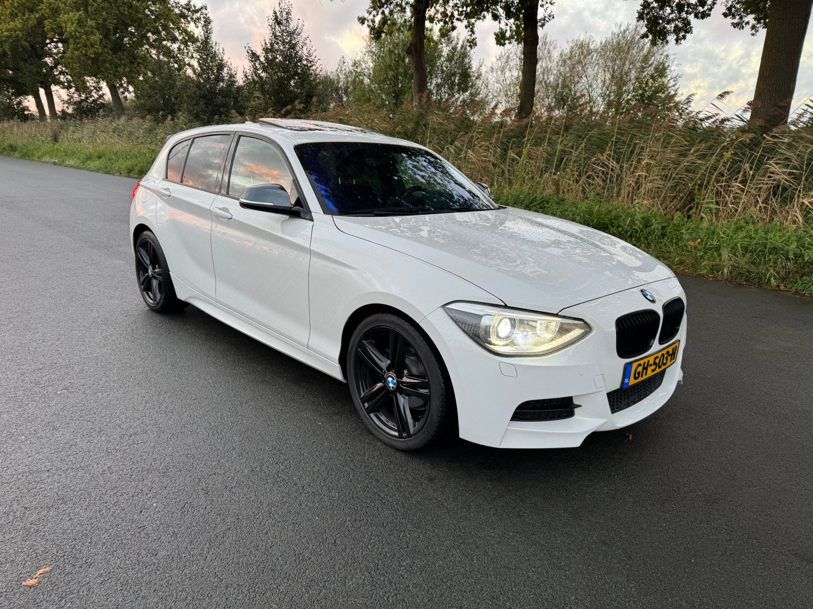 BMW 1 Serie 116i M pakket automaat schuifdak carplay cruise, Euro 5, Achterwielaandrijving, 4 cilinders, Wit