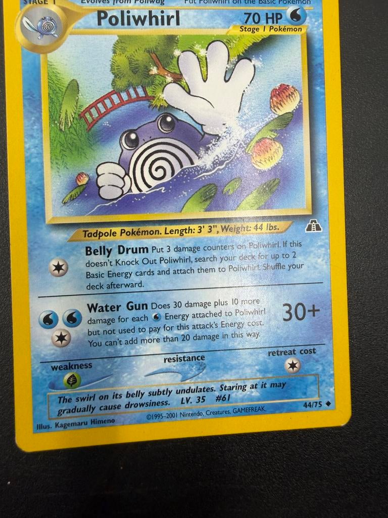 Poliwhirl Pokémon Kaart 44/75 -, Ophalen of Verzenden, Gebruikt, Losse kaart