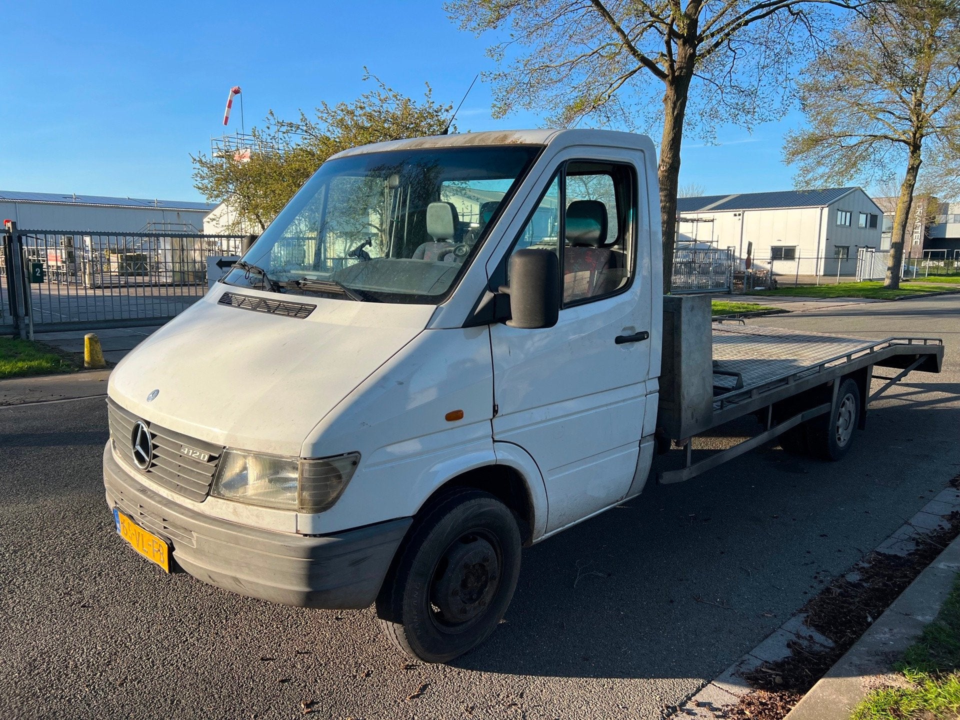 Mercedes-Benz Sprinter 412D X Lang dubbel lucht, Auto's, Euro 2, Achterwielaandrijving, Gebruikt, Wit