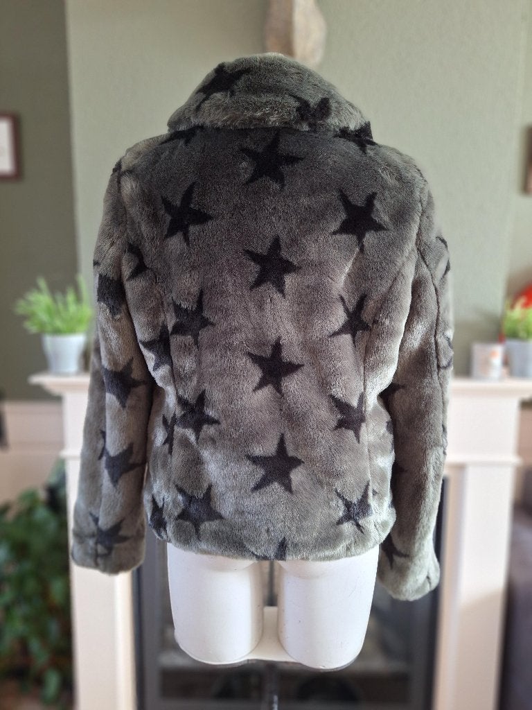 Goosecraft groen zwarte sterren jas jack winter L korte jas, Goosecraft, Verzenden, Maat 42/44 (L), Zo goed als nieuw