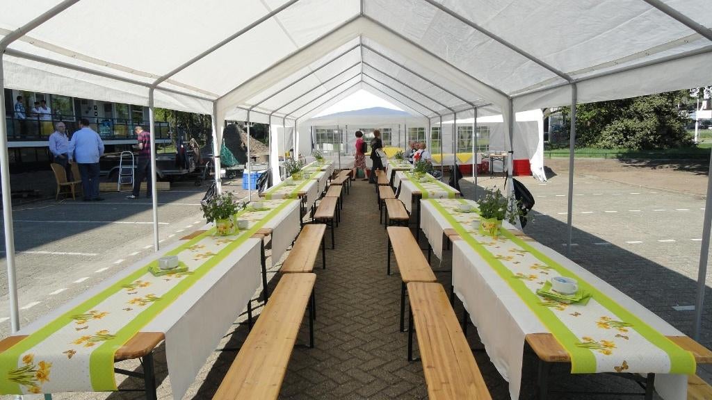 TE HUUR:  feesttent / partytent / verlichting / verwarming, Hobby en Vrije tijd, Feestartikelen | Verhuur, Ophalen of Verzenden