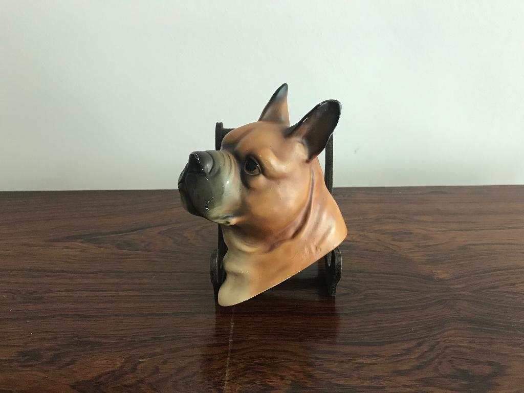 Wanddecoratie hond honden Deense Duitse dog kop gips, Ophalen of Verzenden