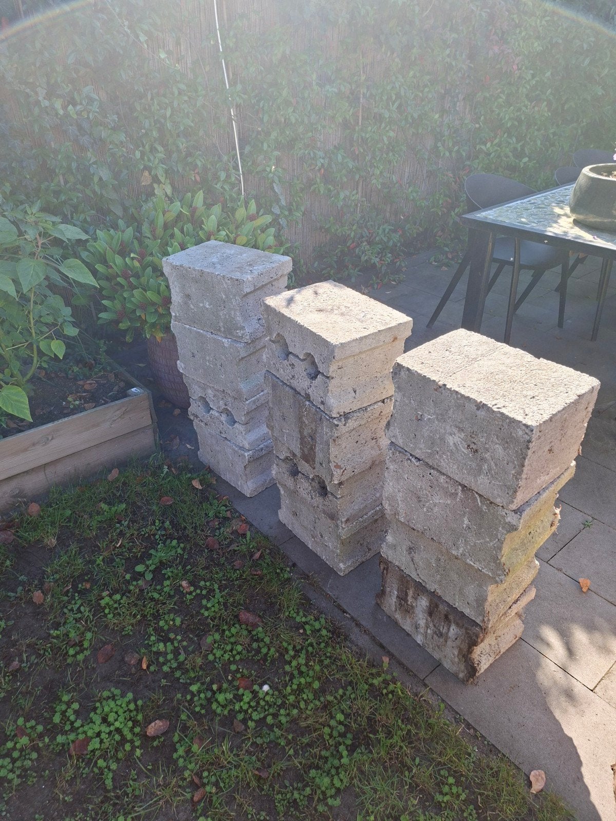 Betonnen stapelblokken voor tuin of constructie, 100 liter of meer, Ophalen of Verzenden, Gebruikt, Transportkar