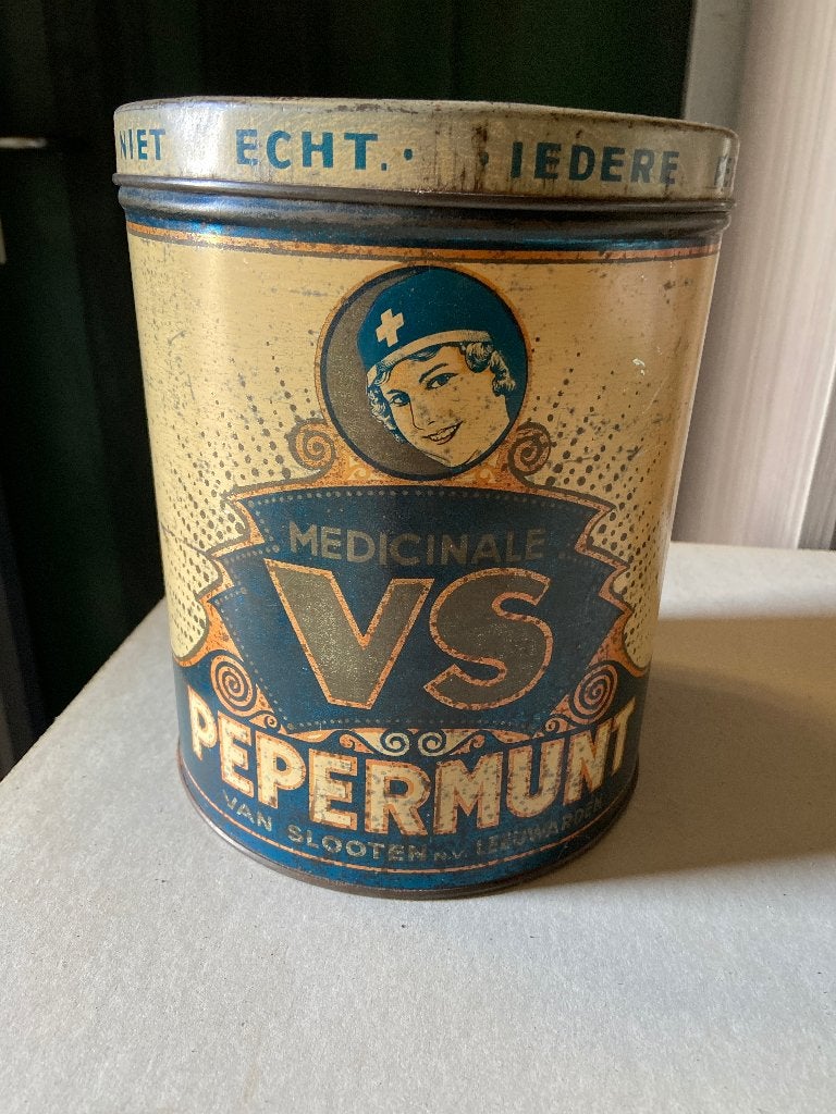 Vintage blik VS Pepermunt van Slooten & Co Leeuwarden, Ophalen of Verzenden, Gebruikt, Overige, Overige merken