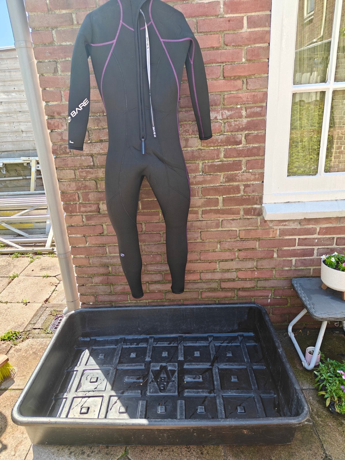Bare semi-droog duikpak dames, shorty met cap, Ophalen, Zo goed als nieuw, Duikpak