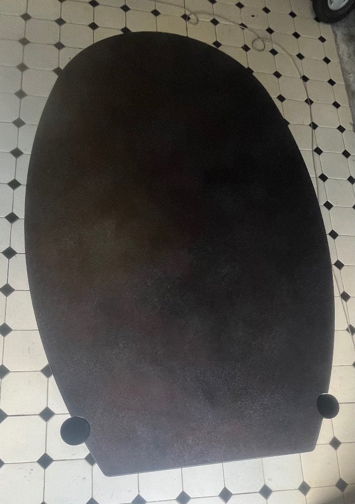 Eettafel ovaal kuntstof blad, Ophalen, Kunststof, Gebruikt, 100 tot 150 cm