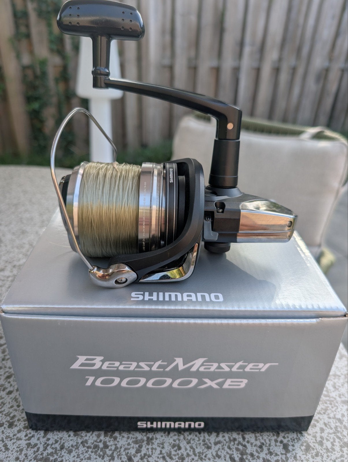 shimano beastmaster XB 10000, Solar nylon, bigpit, karper, Ophalen of Verzenden, Gebruikt, Molen