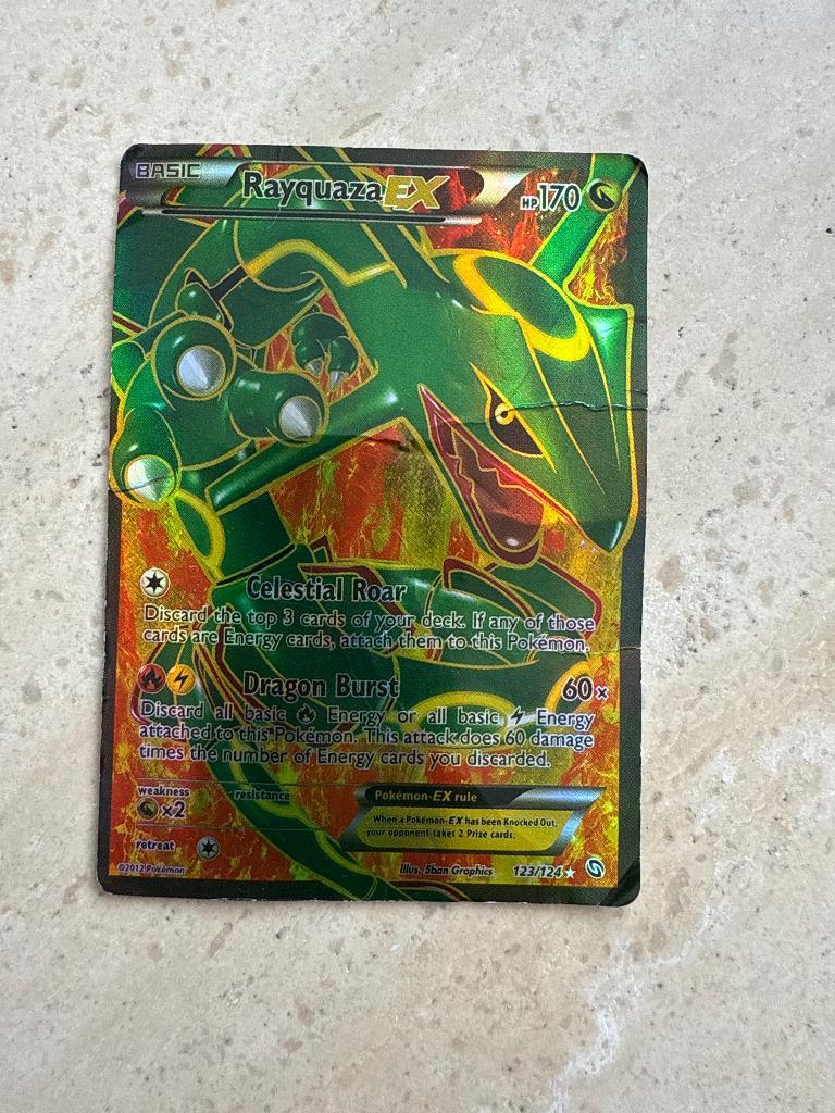 Rayquaza-EX 123/124 pokemonkaart, Ophalen, Zo goed als nieuw, Losse kaart