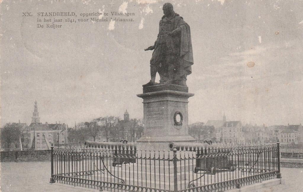 VLISSINGEN Standbeeld de Ruyter 1907, Verzamelen, Ansichtkaarten | Nederland, Verzenden, Voor 1920, Gelopen, Zeeland