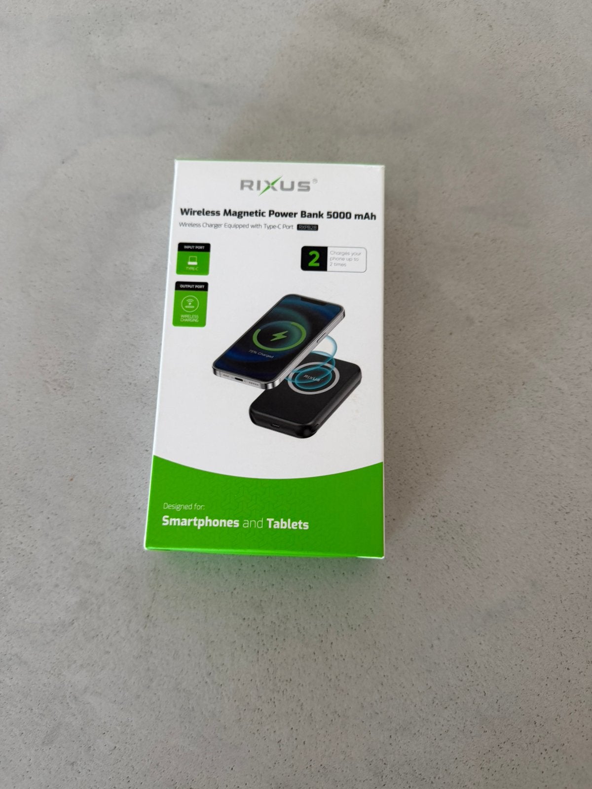 Rixus Wireless Magnetic Power Bank 5000 mAh/nieuw in doos!, Universeel, USB-C, Nieuw, Ophalen of Verzenden