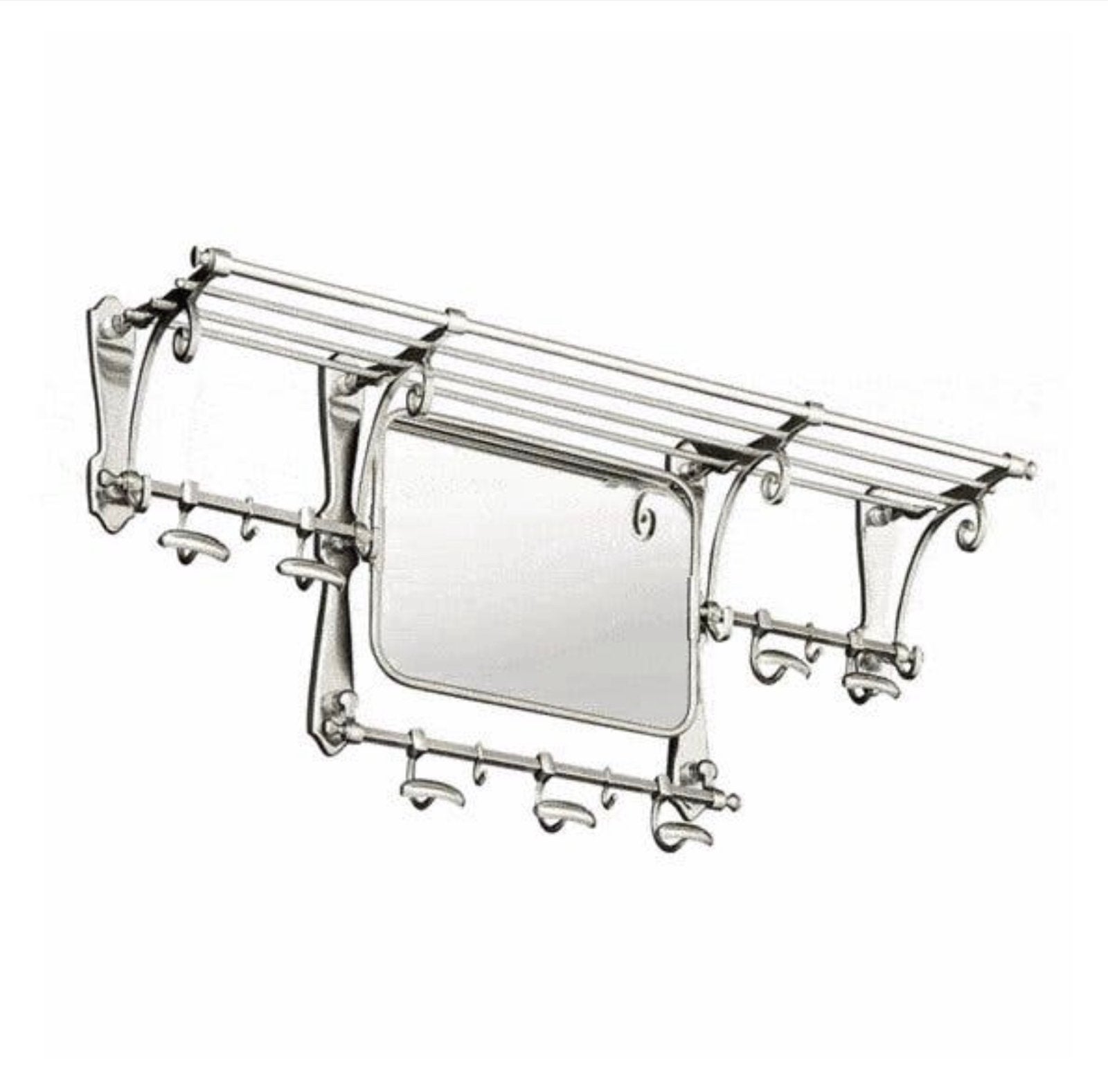 Metalen wandkapstok met spiegel en hoedenrek, Nieuw, Minder dan 100 cm, Metaal, Ophalen