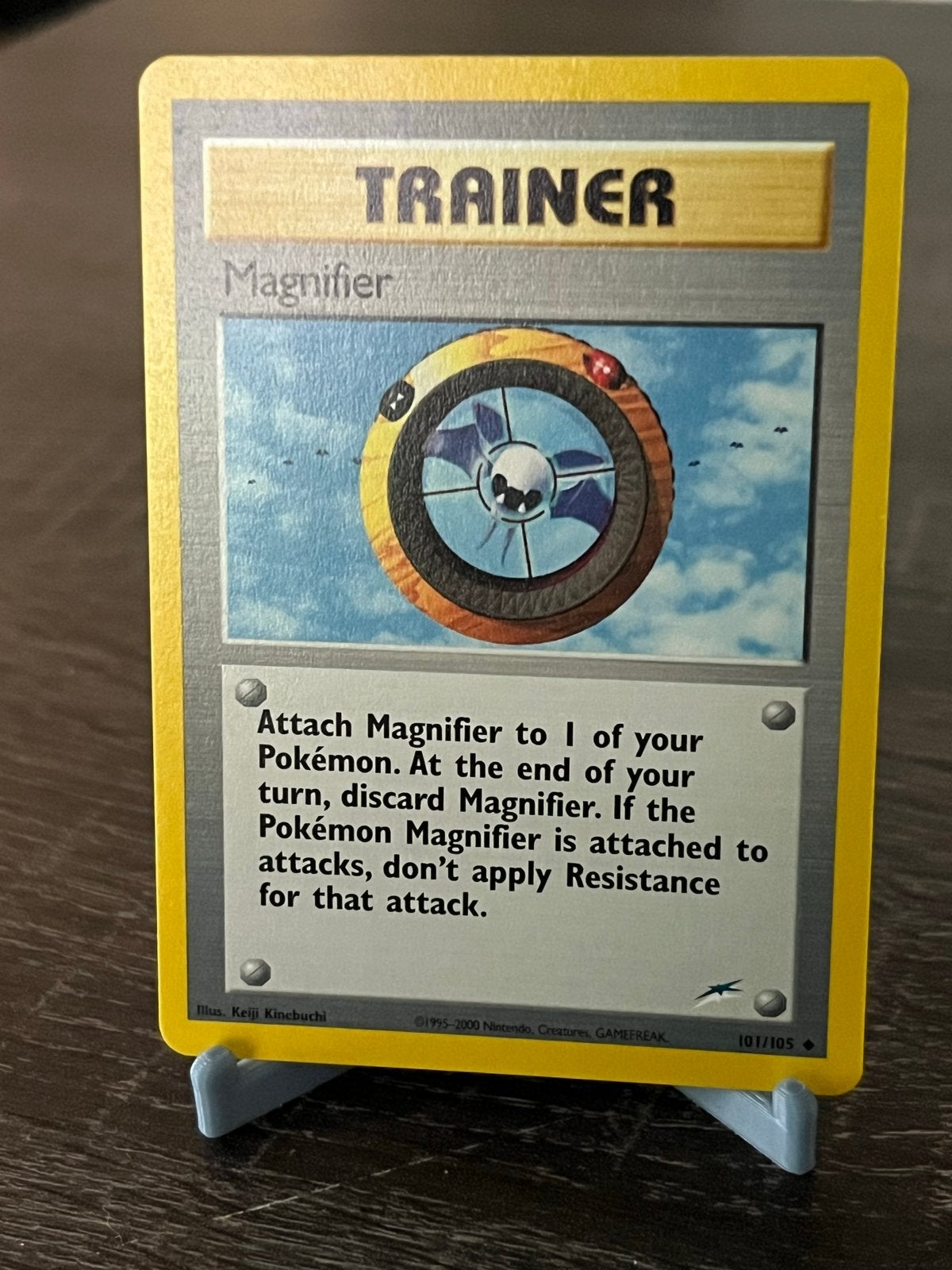 Magnifier (101/105) - Neo Destiny - EX, Ophalen of Verzenden, Gebruikt, Losse kaart