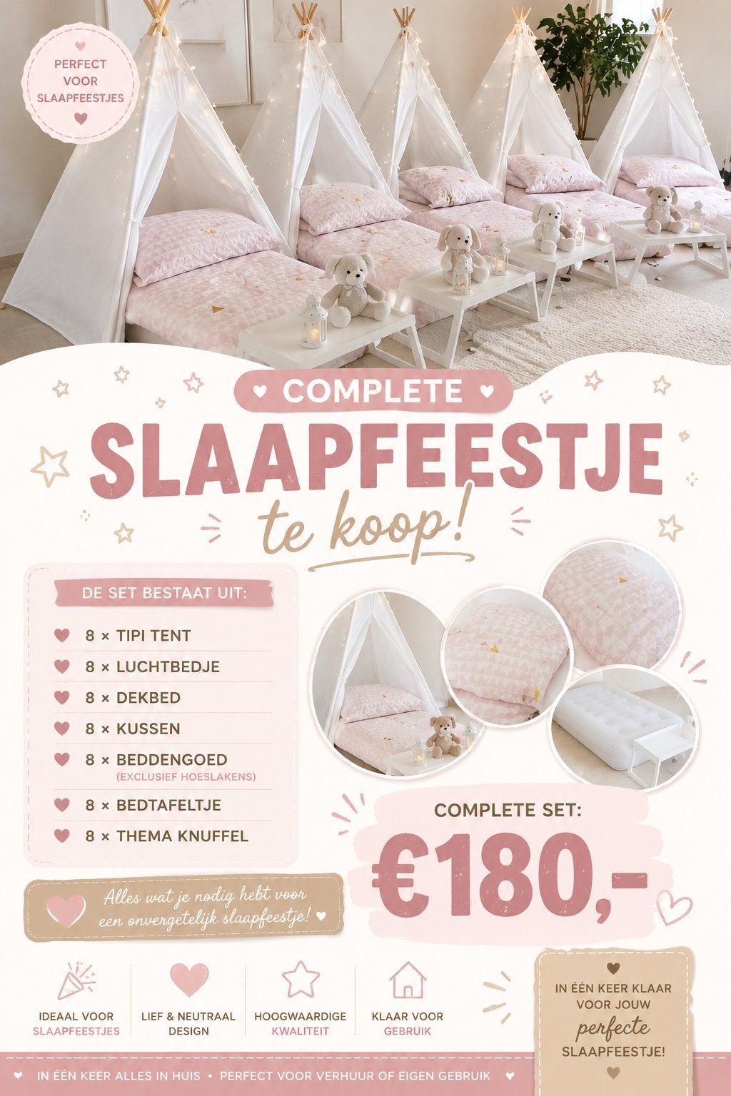 MINNIE/MICKEY MOUSE SLAAPFEESTJE TE KOOP, Ophalen, Zo goed als nieuw, Feestartikel, Verjaardag
