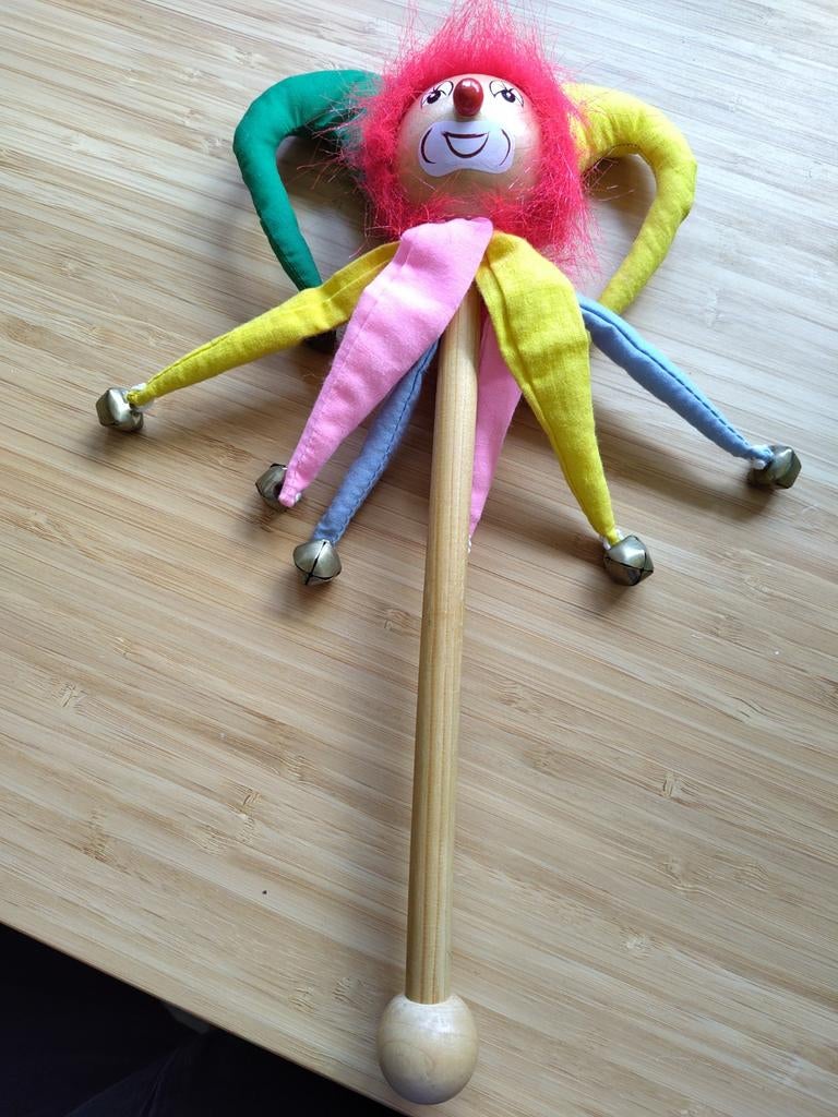 Vrolijke Narrenstok met Belletjes - 30 cm, Ophalen of Verzenden