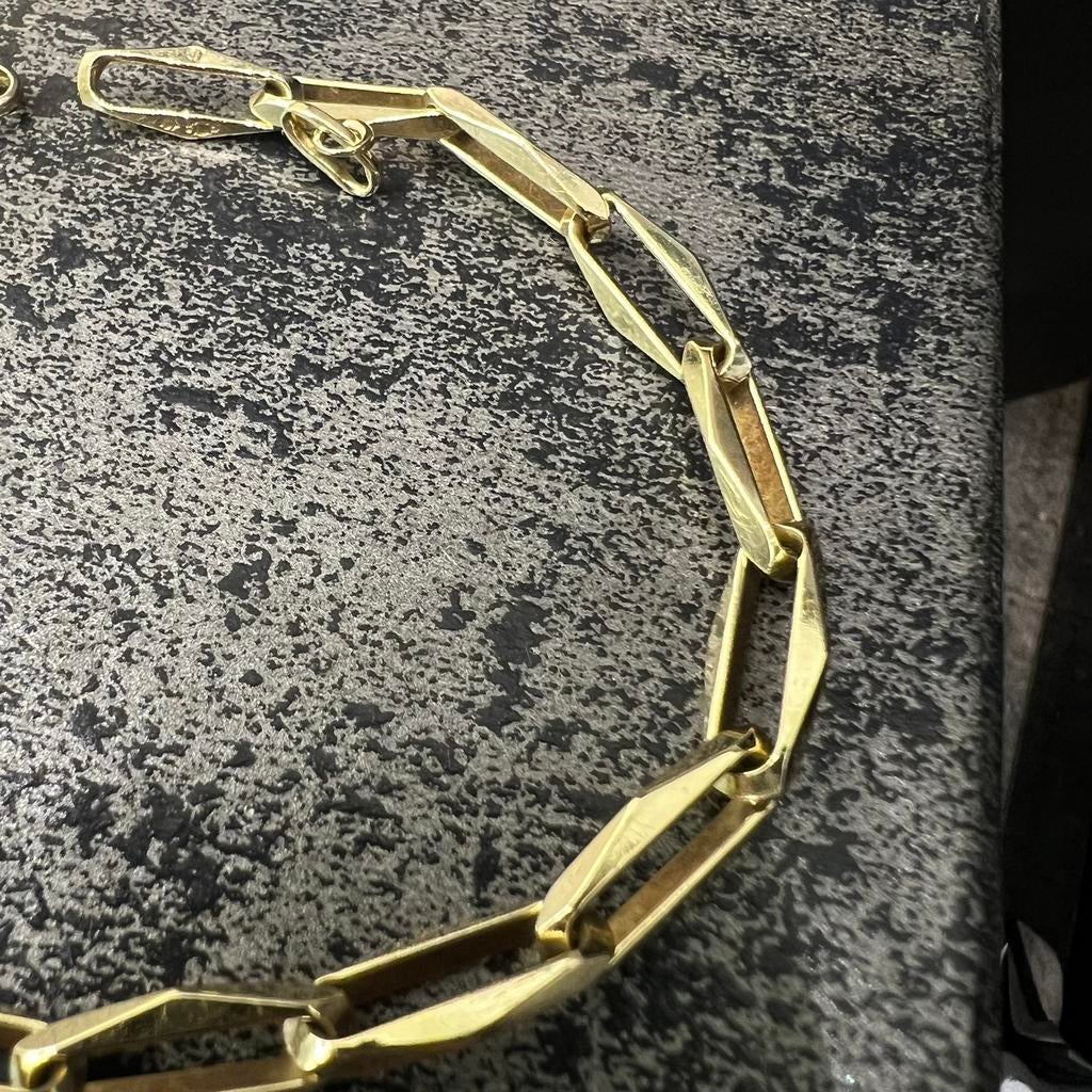 14k gouden armband massief schakel closed forever, Ophalen of Verzenden, Zo goed als nieuw, Goud