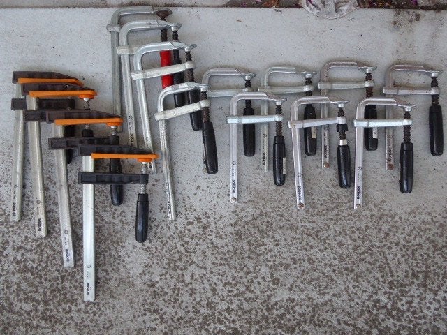 18 LIJMTANGEN  15x Ironside 3x snelspan Wolfcraft uitst.st, Ophalen of Verzenden, Zo goed als nieuw, Klem