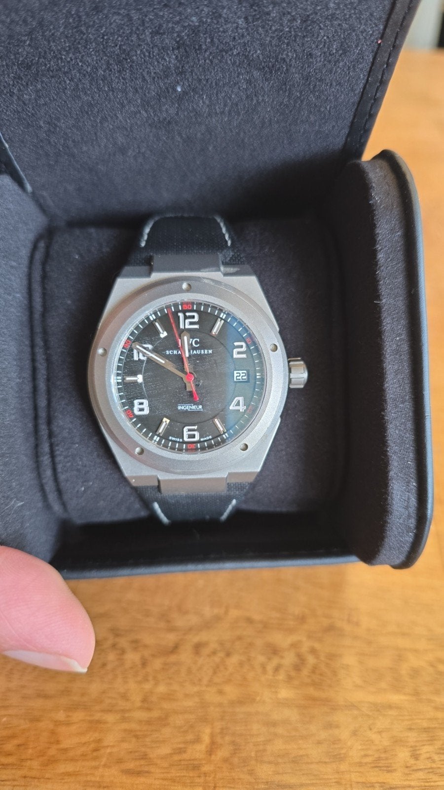 IWC Ingenieur Titanium AMG Horloge, Sieraden, Tassen en Uiterlijk, Horloges | Heren, Overige materialen, Leer, Polshorloge, Zo goed als nieuw