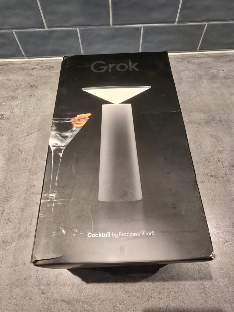 Grok Cocktail Tafel lamp - camping, terras, dimbaar., Ophalen of Verzenden, Zo goed als nieuw, Metaal