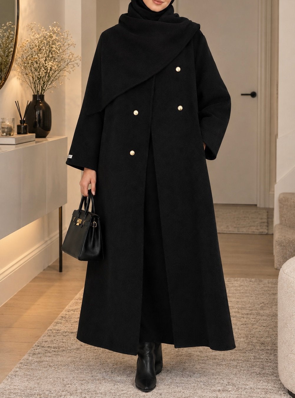 Luxe dames manteljas 100% wol | Lang model | Zwart | Nieuw, Kleding | Dames, Ophalen of Verzenden, Nieuw, Maat 38/40 (M), Zwart